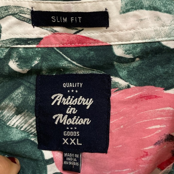 Men’s flamingo Hawaiian shirt slim fit XXL - Picture 3 of 8